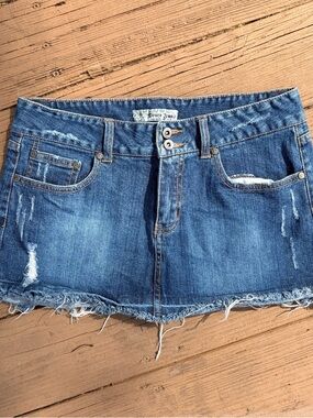 Vintage Distressed Y2K Deuce Jeans Blue Denim Mini Skirt